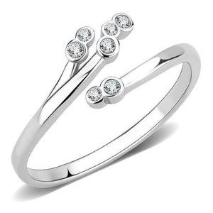 NWT Size 8 Hypoallergenic Stainless Steel Vine Ring with AAA Grade CZ in Clear